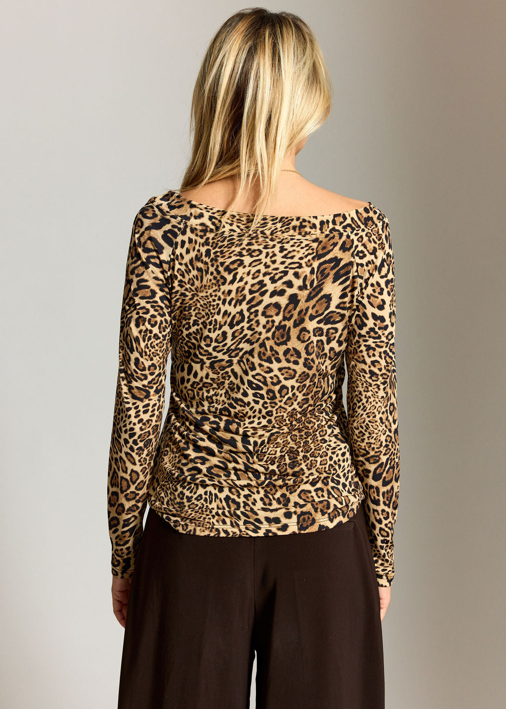 Tee shirt jersey imprimé fauve