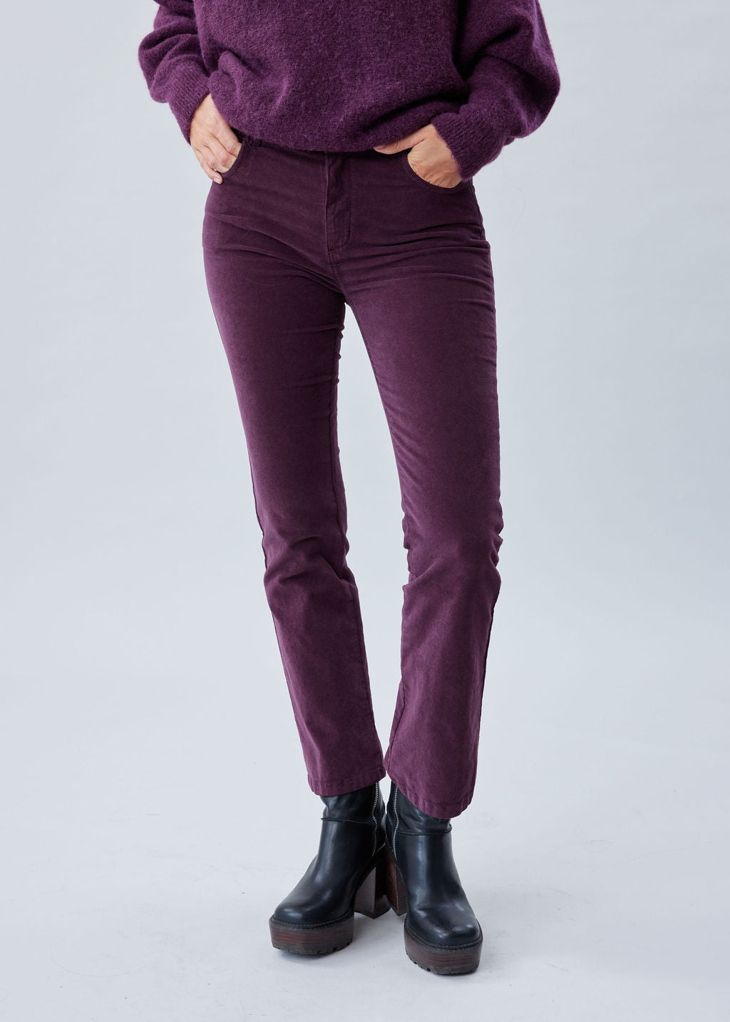 Velvet bootcut pants