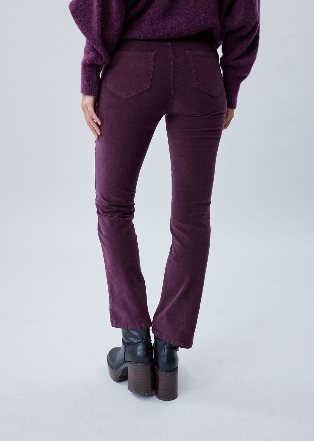 Velvet bootcut pants