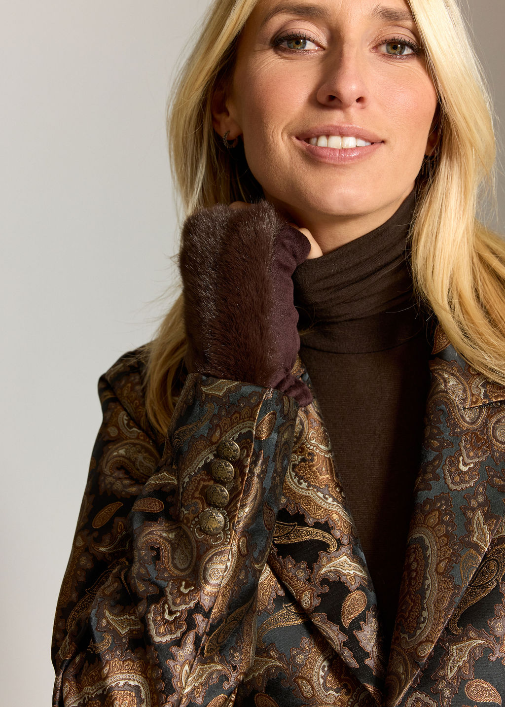 VESTE EN JACQUARD COFFEE