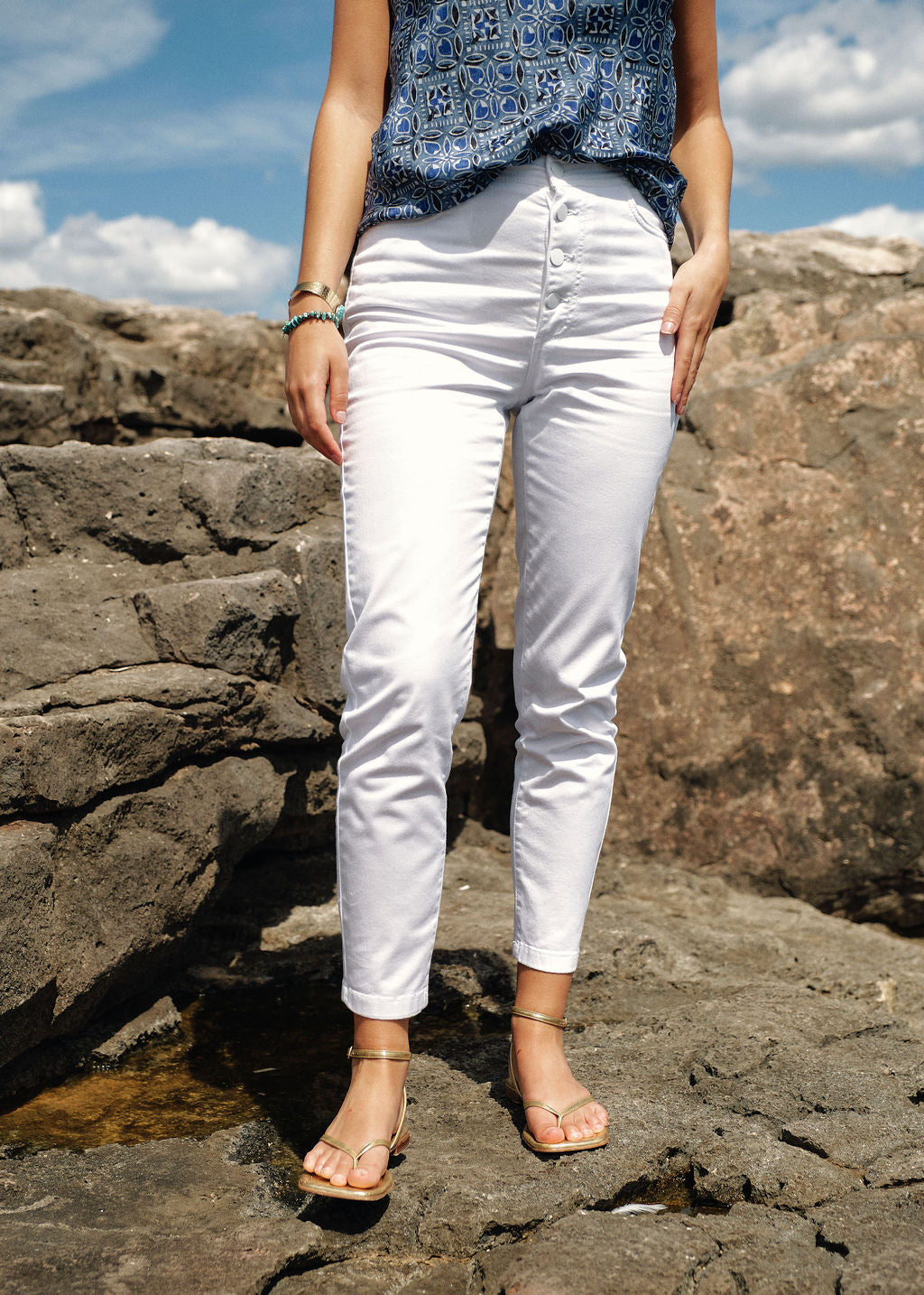 Jean blanc blanc | Vêtements Femme Lauren Vidal 1