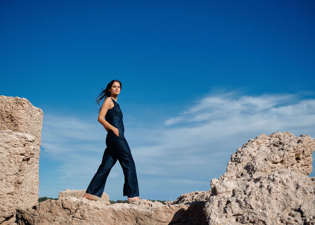 denim jumpsuit