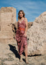 Robe longue en soie bretelles ajustables rose | Vêtements Femme Lauren Vidal 1