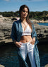 Kimono long imprimé bleu | Vêtements Femme Lauren Vidal 9