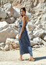 Robe longue à fines bretelles bleu | Vêtements Femme Lauren Vidal 3