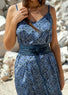 Robe longue à fines bretelles bleu | Vêtements Femme Lauren Vidal 4