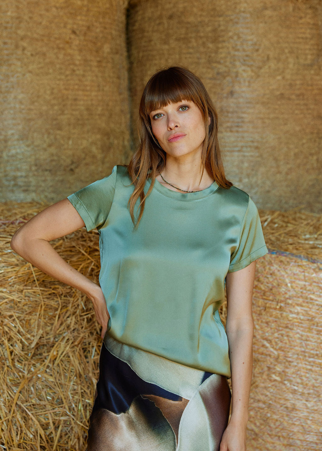 T-Shirt En Viscose Soan vert mode femme Lauren Vidal 4