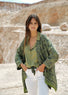 Kimono court imprimé vert | Vêtements Femme Lauren Vidal 1