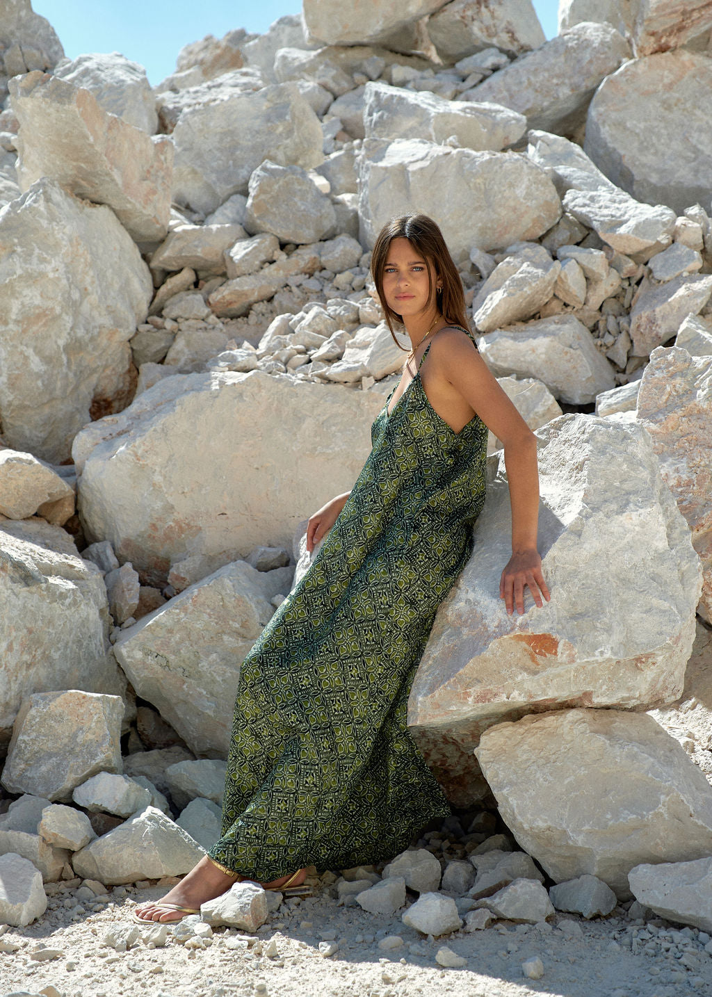 Robe fines bretelles vert | Vêtements Femme Lauren Vidal 5