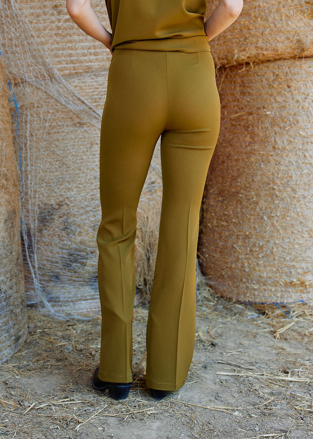 Pantalon Fluide Fiona vert mode femme Lauren Vidal 3