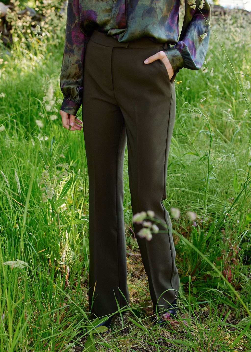 Pantalon Souple Evase Judy vert mode femme Lauren Vidal 4