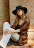 Kimono Long Fluide Jad marron mode femme Lauren Vidal 6
