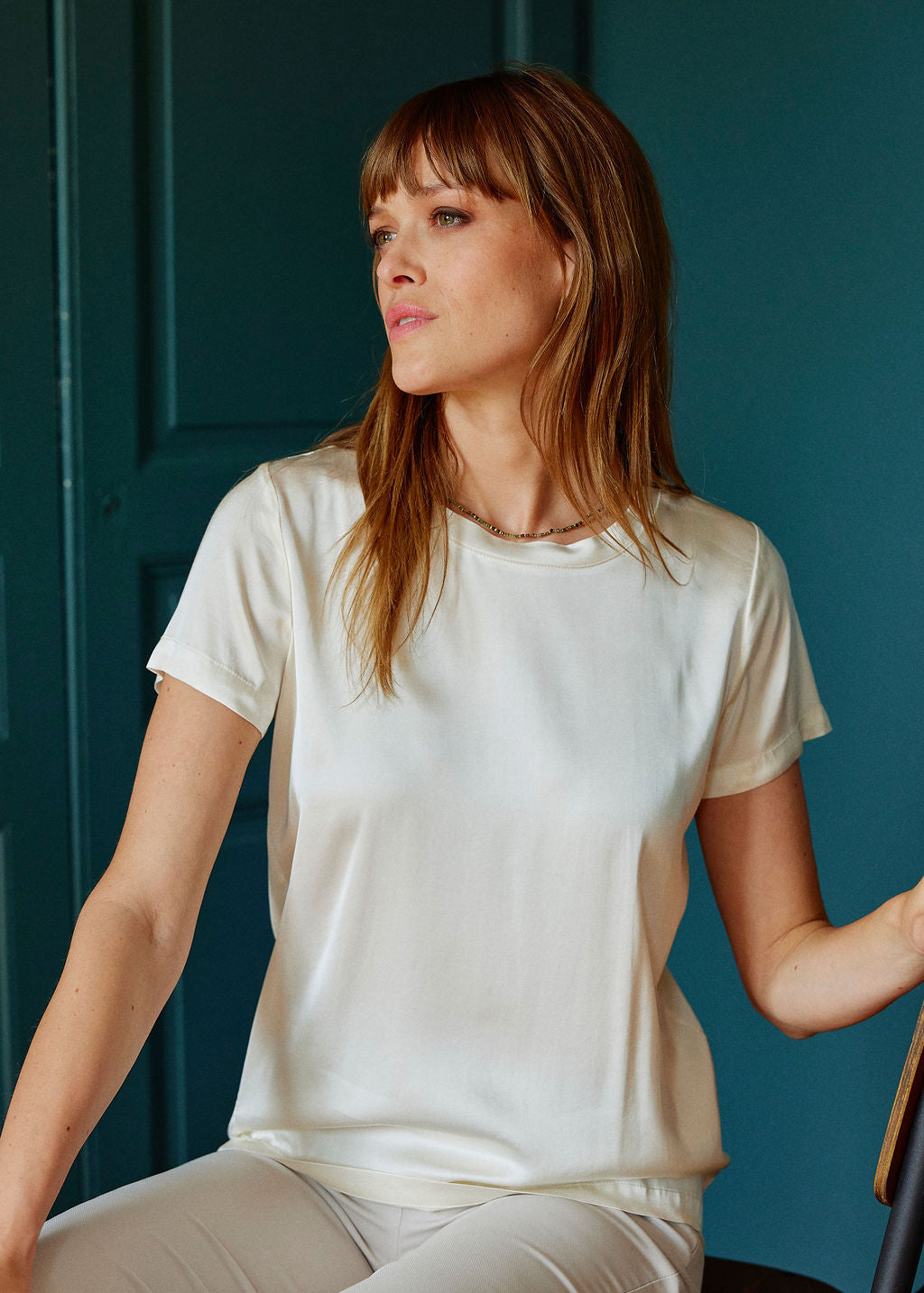 T-Shirt Viscose Soan blanc mode femme Lauren Vidal 1