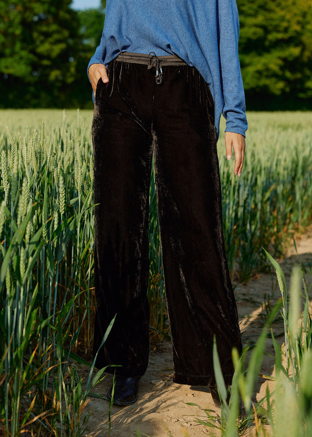 Pantalon Velours Milan marron mode femme Lauren Vidal 2
