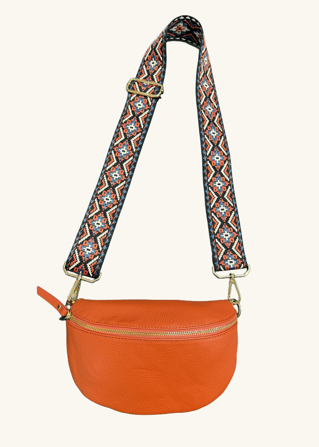 BESACE CUIR LOLITA MANDARINE