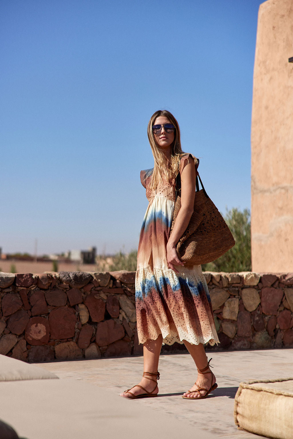 ROBE EN BRODERIE ANGLAISE TIE AND DYE LOWEN