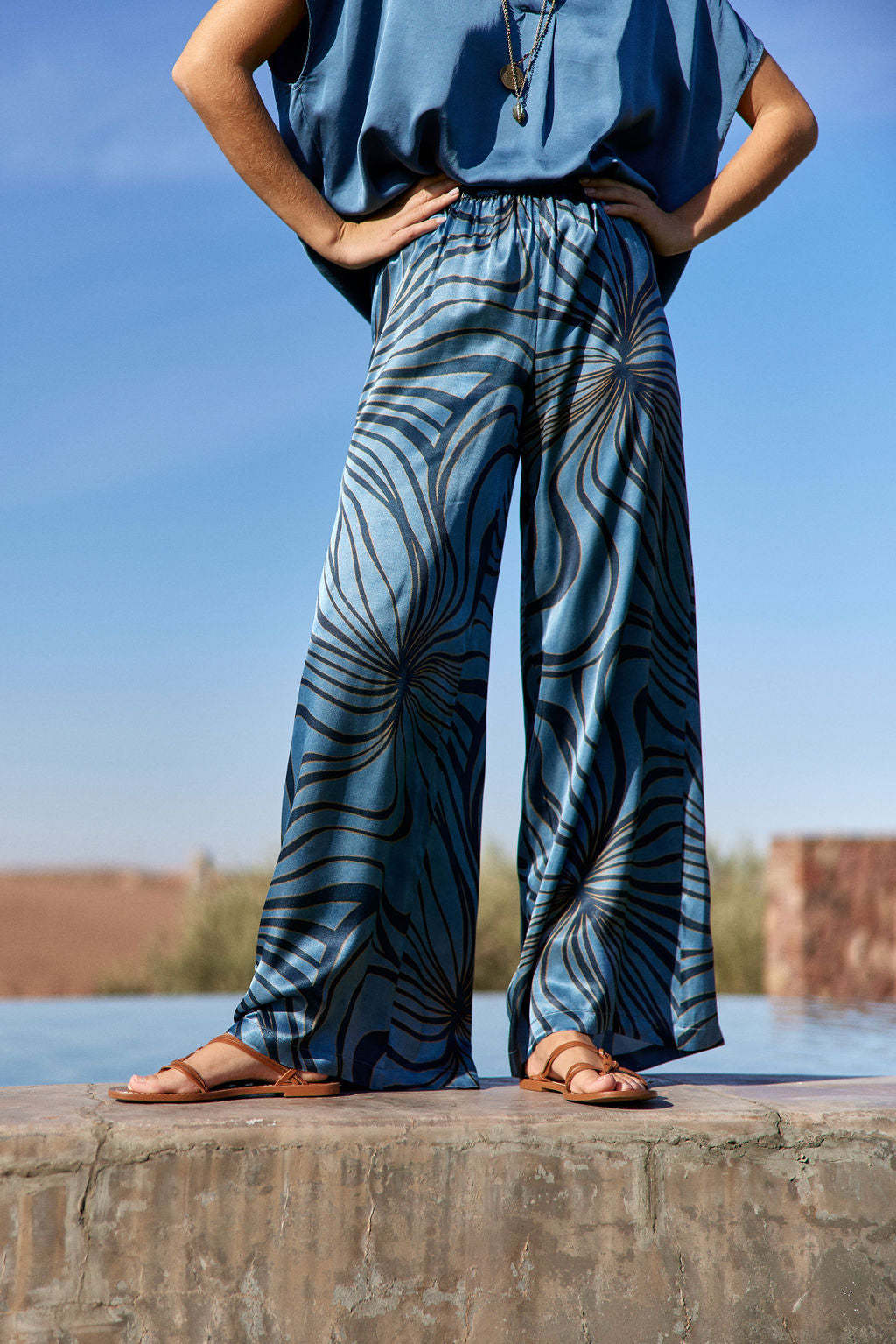 LITAL PRINT WIDE TROUSERS