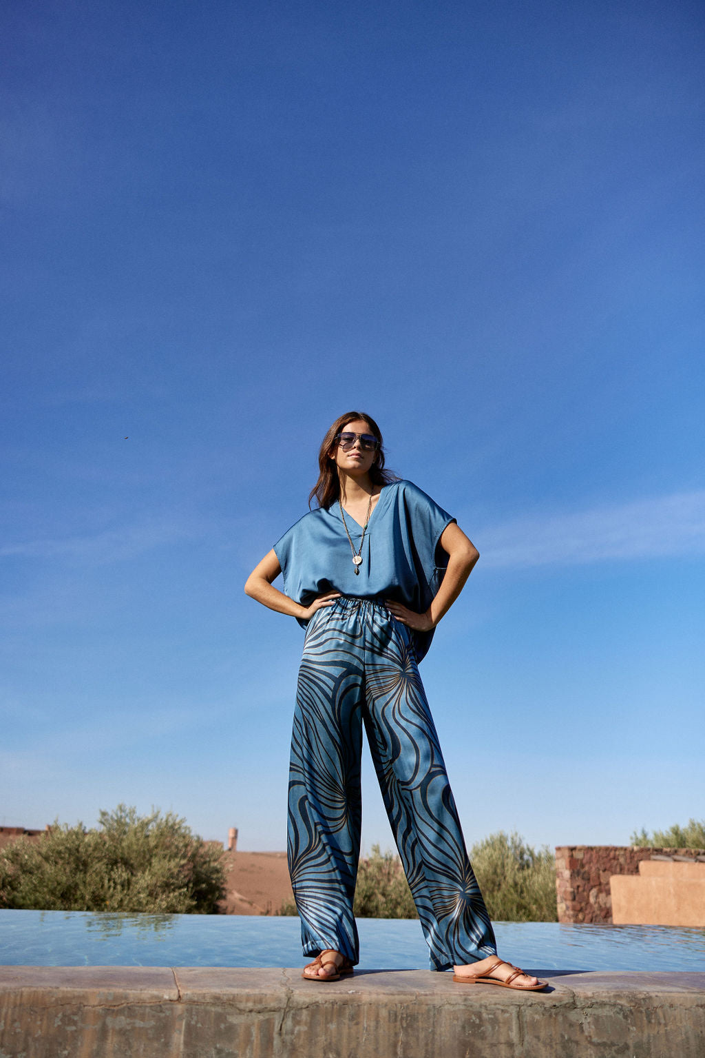 LITAL PRINT WIDE TROUSERS