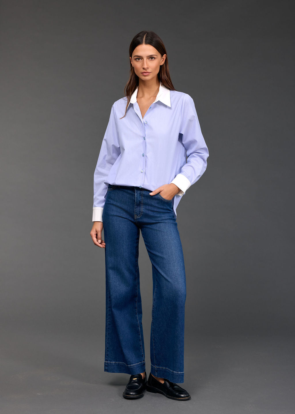 SARI TWO-TONE POPLIN SHIRT