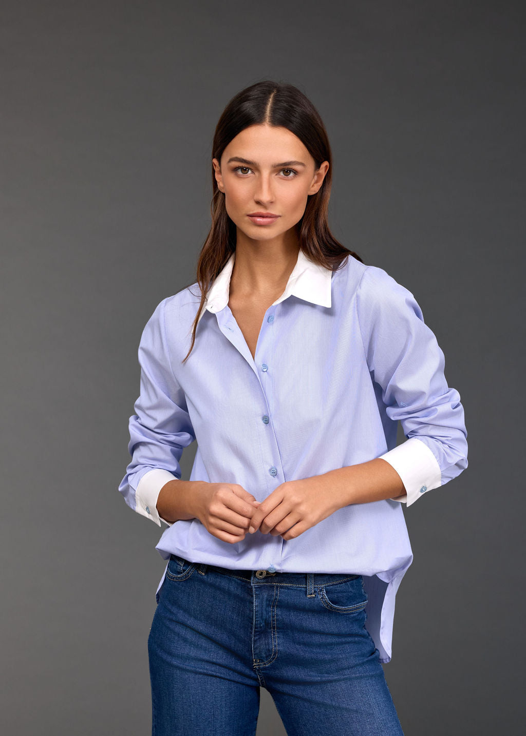 SARI TWO-TONE POPLIN SHIRT