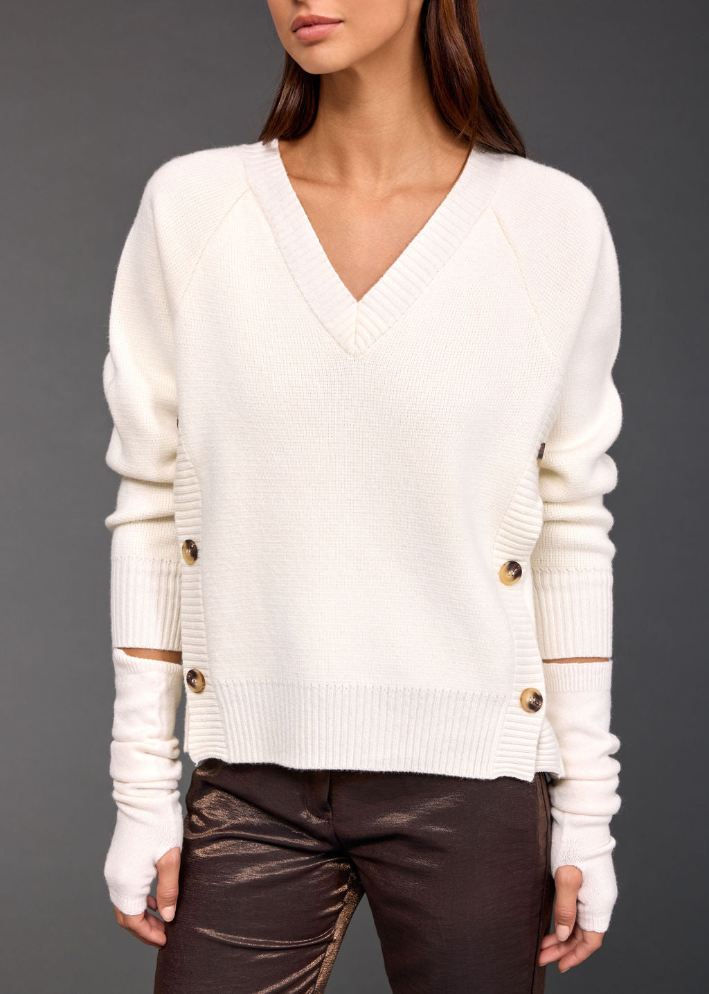 DYLAN SIDE BUTTONED SWEATER