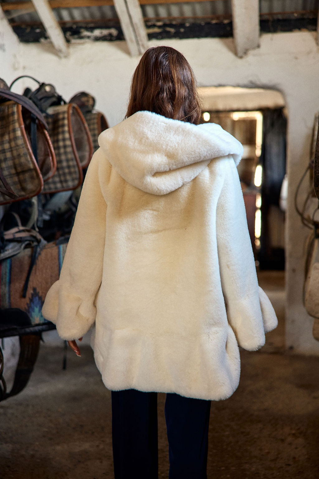 LINA FAUX FUR HOODED JACKET