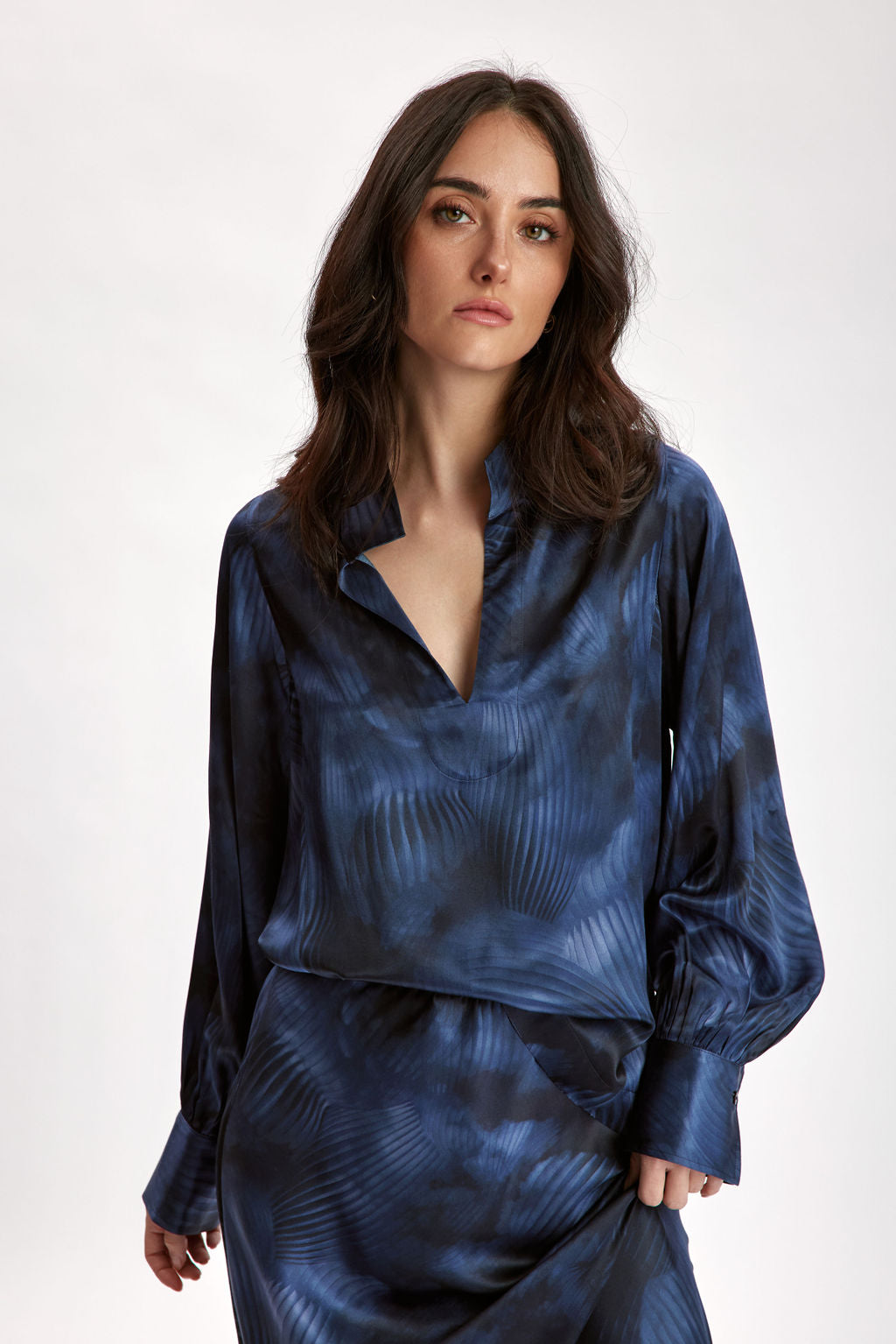 BRETT PRINTED SILK SHIRT