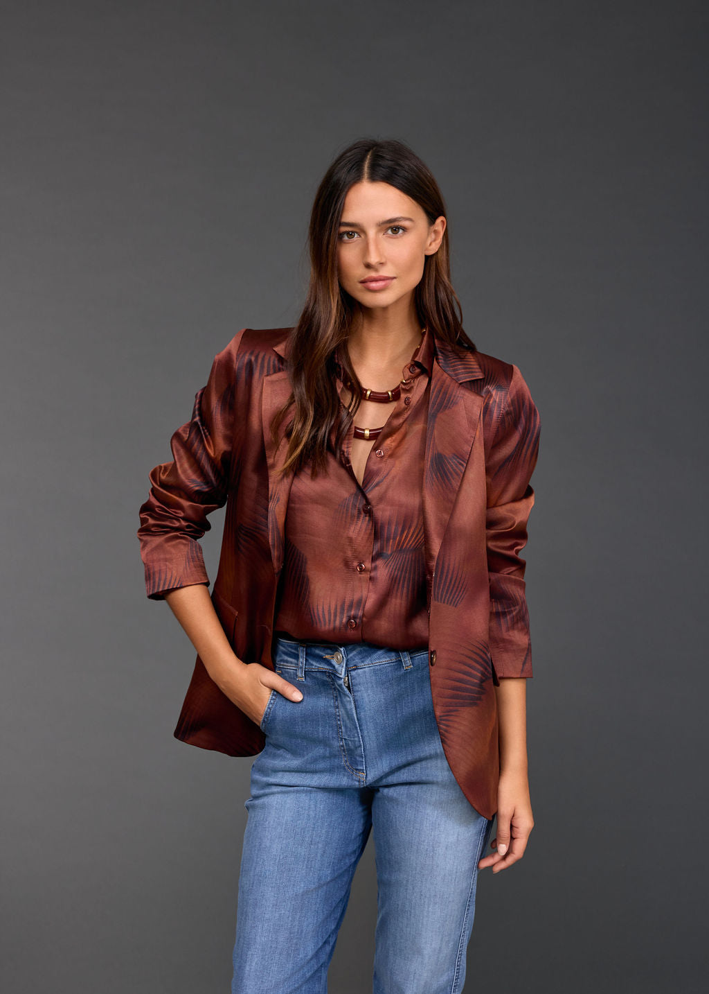 TESS PRINTED BLAZER JACKET