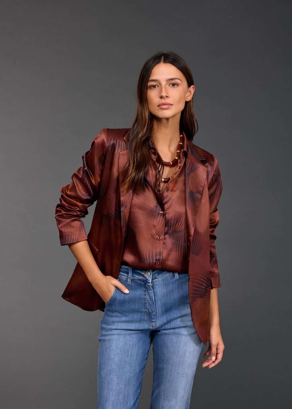 TESS PRINTED BLAZER JACKET