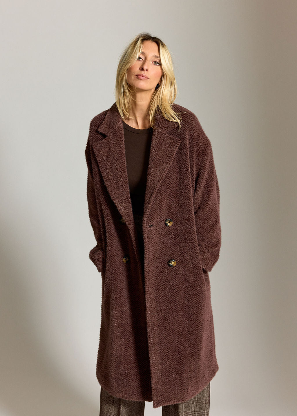 PERLA RAISIN KNIT COAT