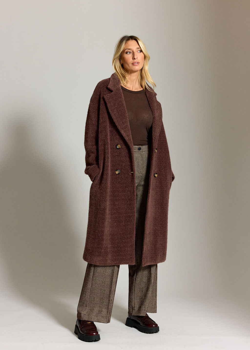 PERLA RAISIN KNIT COAT