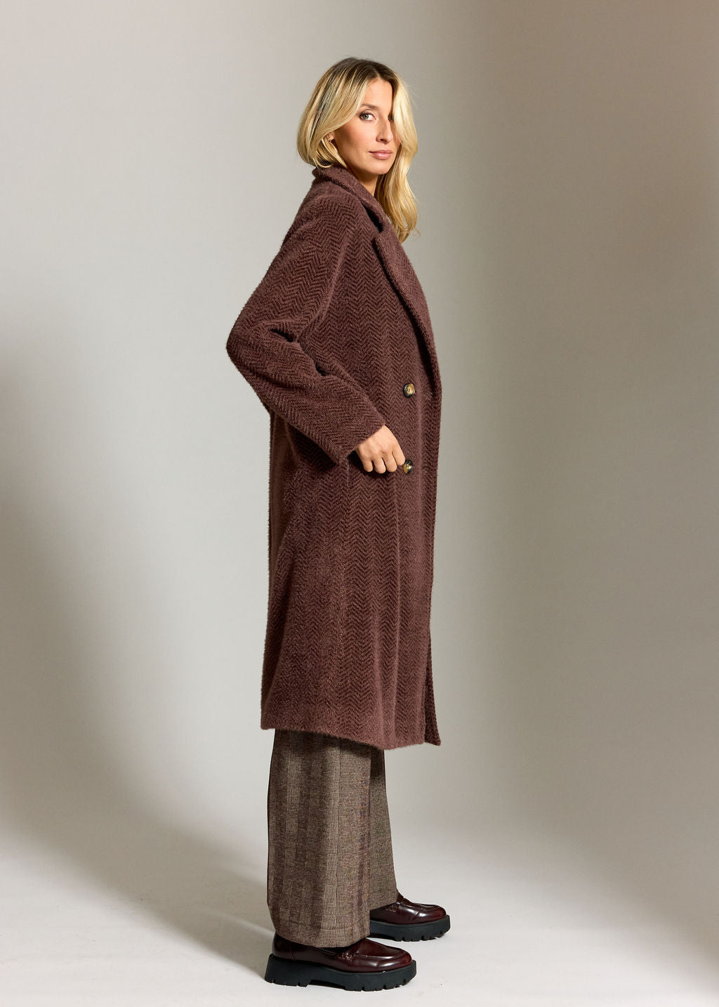 PERLA RAISIN KNIT COAT