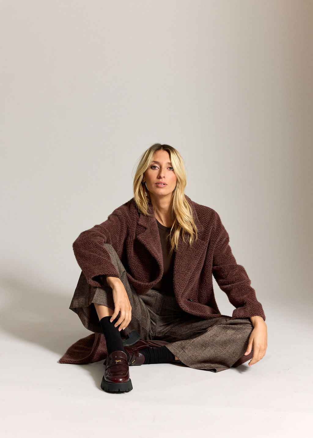 PERLA RAISIN KNIT COAT