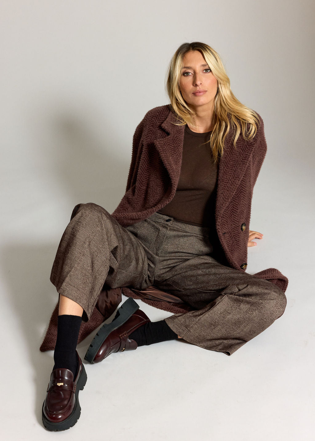 PERLA RAISIN KNIT COAT