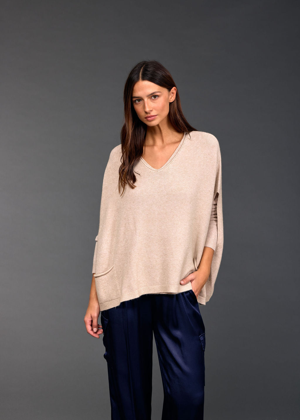 Clea V-Neck Poncho