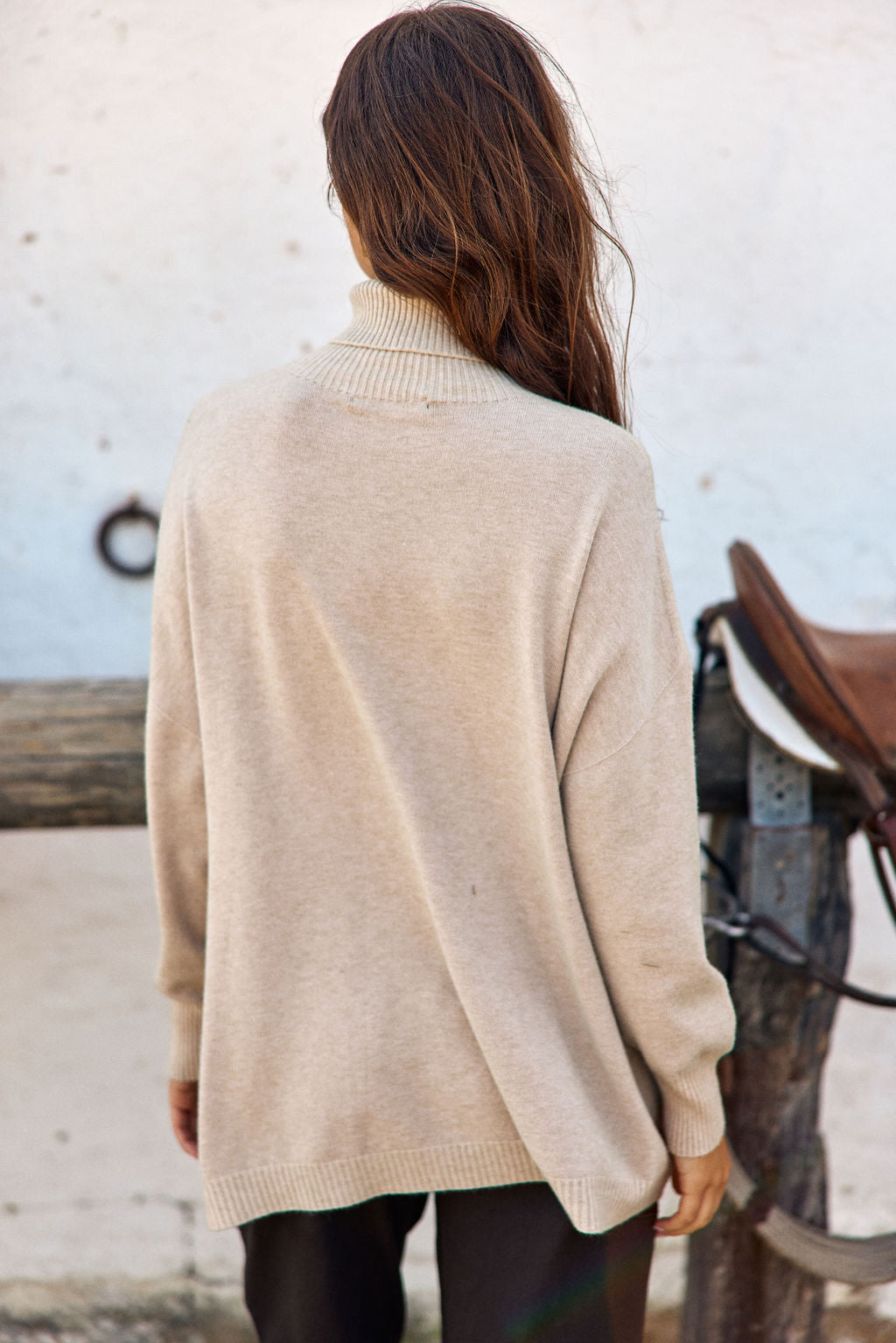 Nao flared sweater with high collar