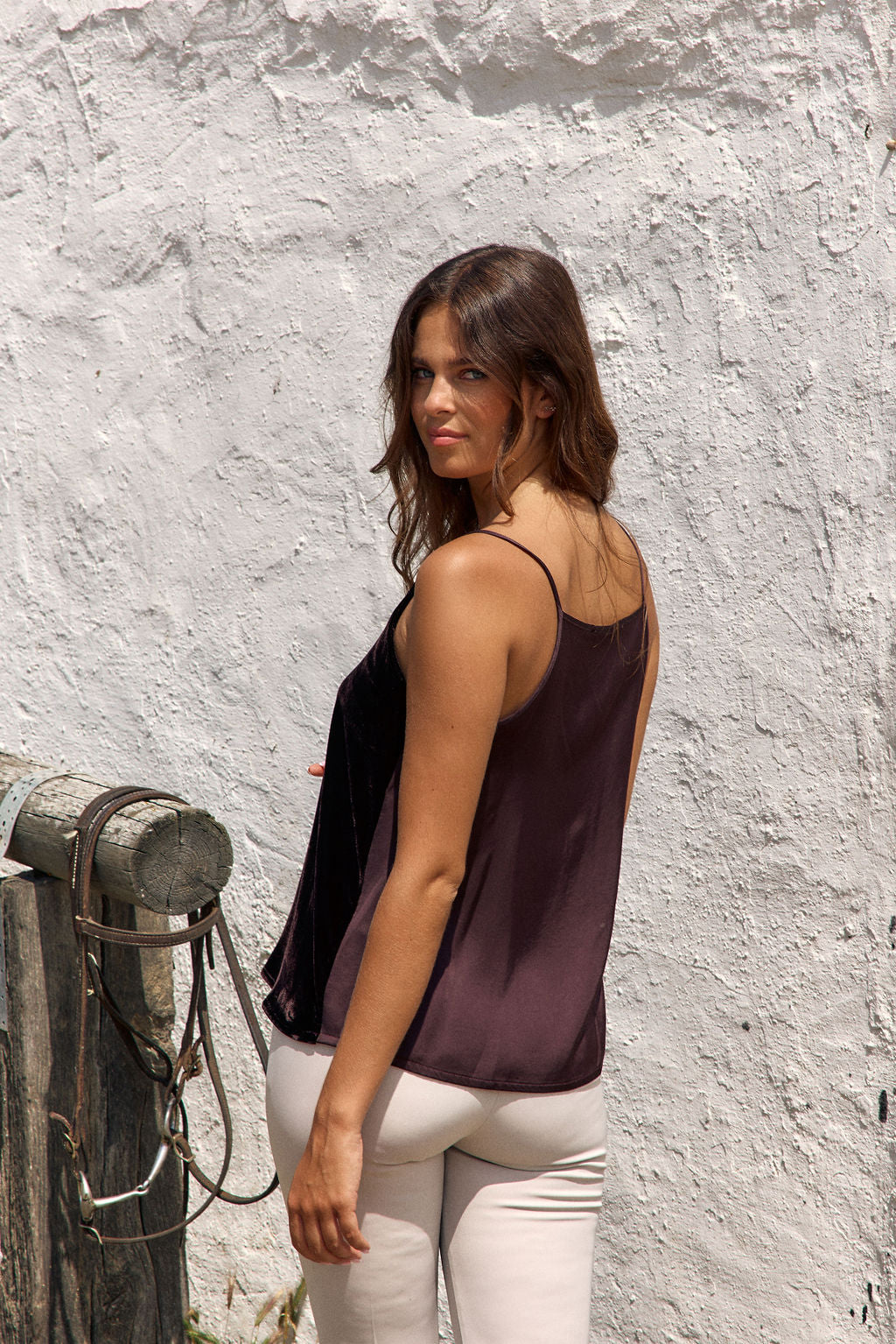 TOP EN VELOURS VISCOSE/SOIE BELLA