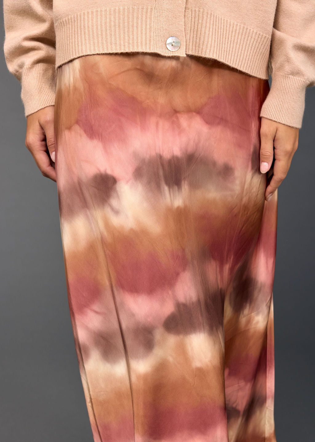 RIZZO TIE AND DYE FITTED SKIRT