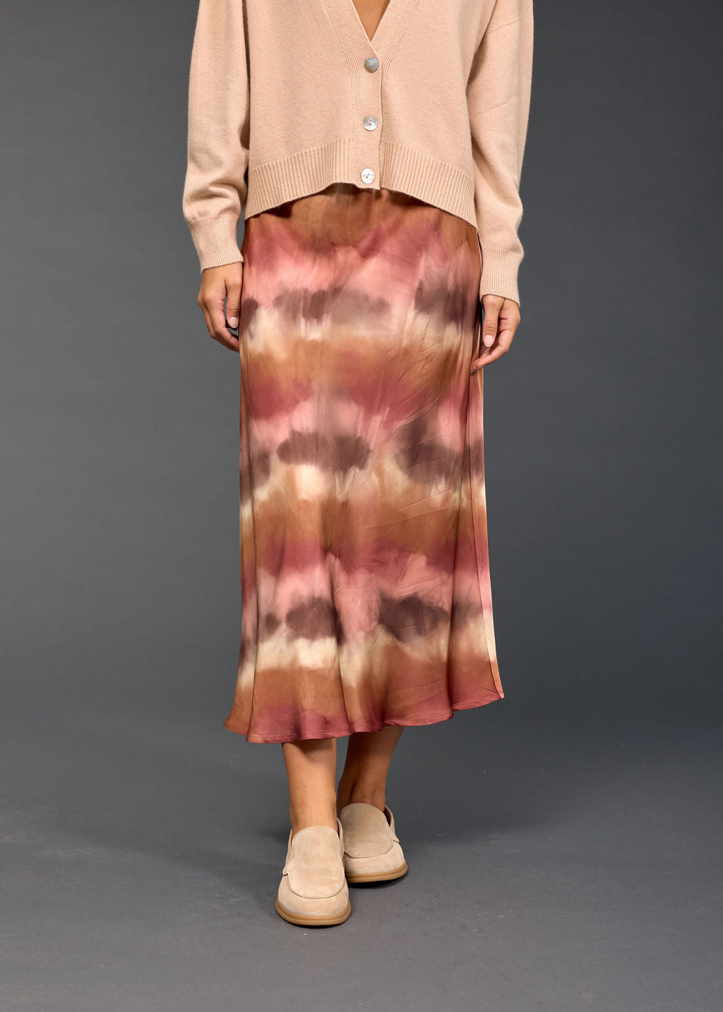 RIZZO TIE AND DYE FITTED SKIRT