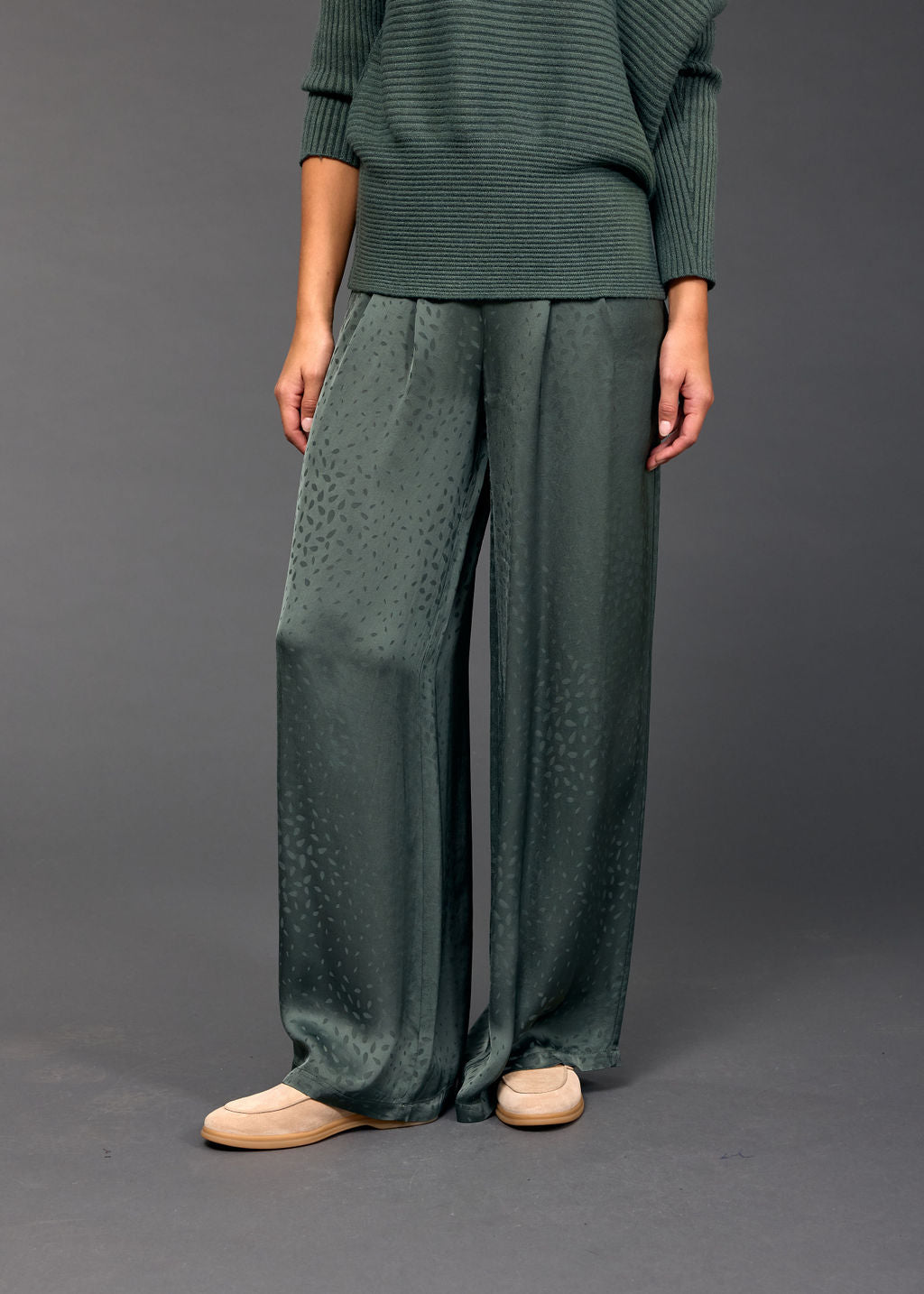 WILLY WIDE JACQUARD VISCOSE TROUSERS