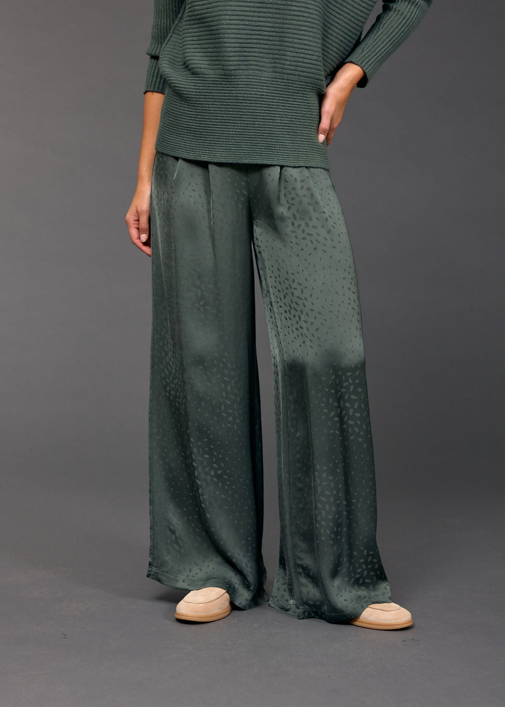 WILLY WIDE JACQUARD VISCOSE TROUSERS