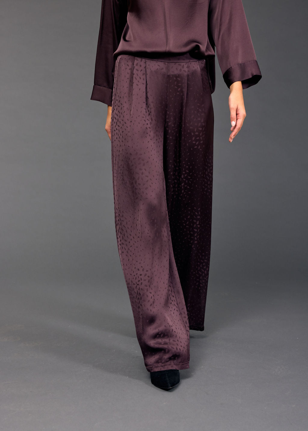 WILLY WIDE JACQUARD VISCOSE TROUSERS