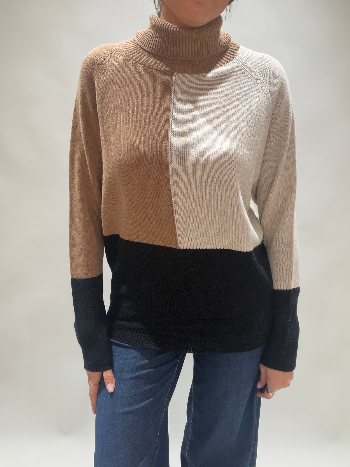 PULL COL ROULÉ JACQUARD MOSTA CAMEL