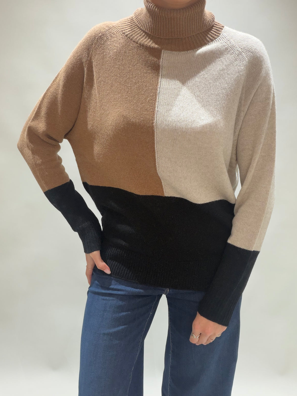 PULL COL ROULÉ JACQUARD MOSTA CAMEL