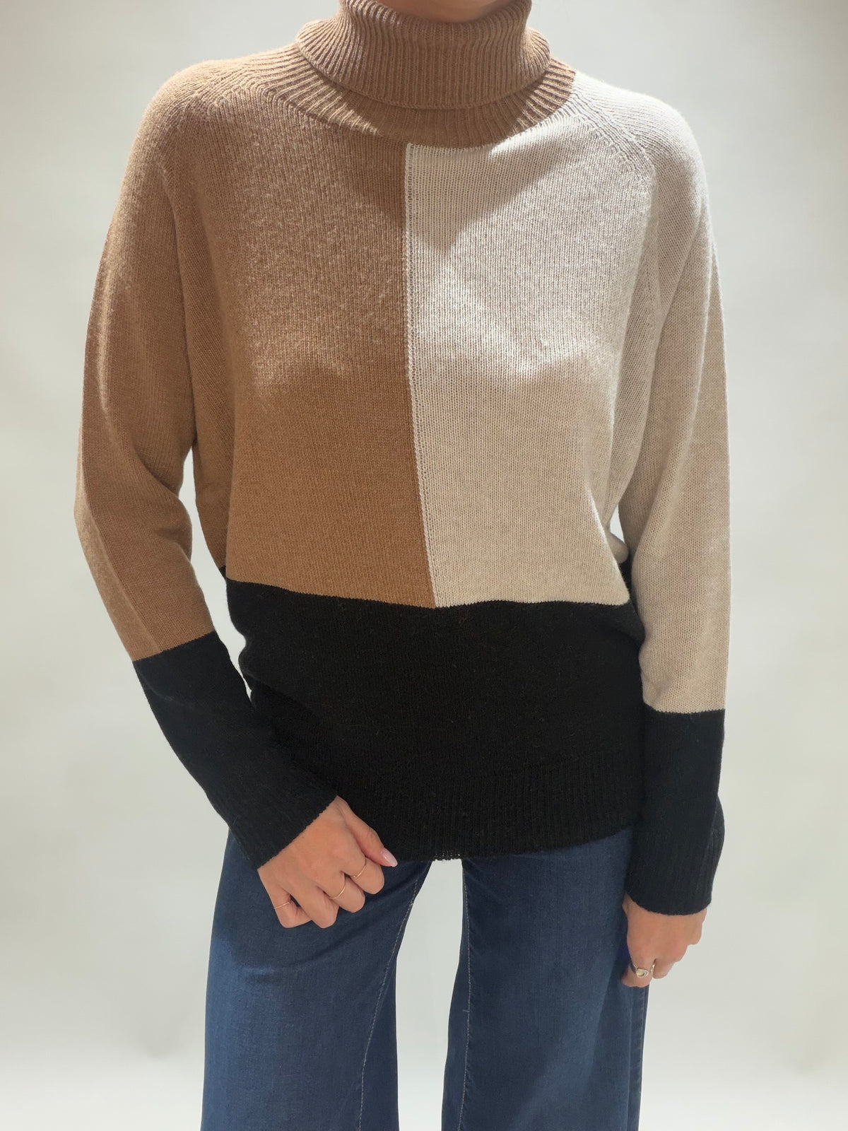 PULL COL ROULÉ JACQUARD MOSTA CAMEL