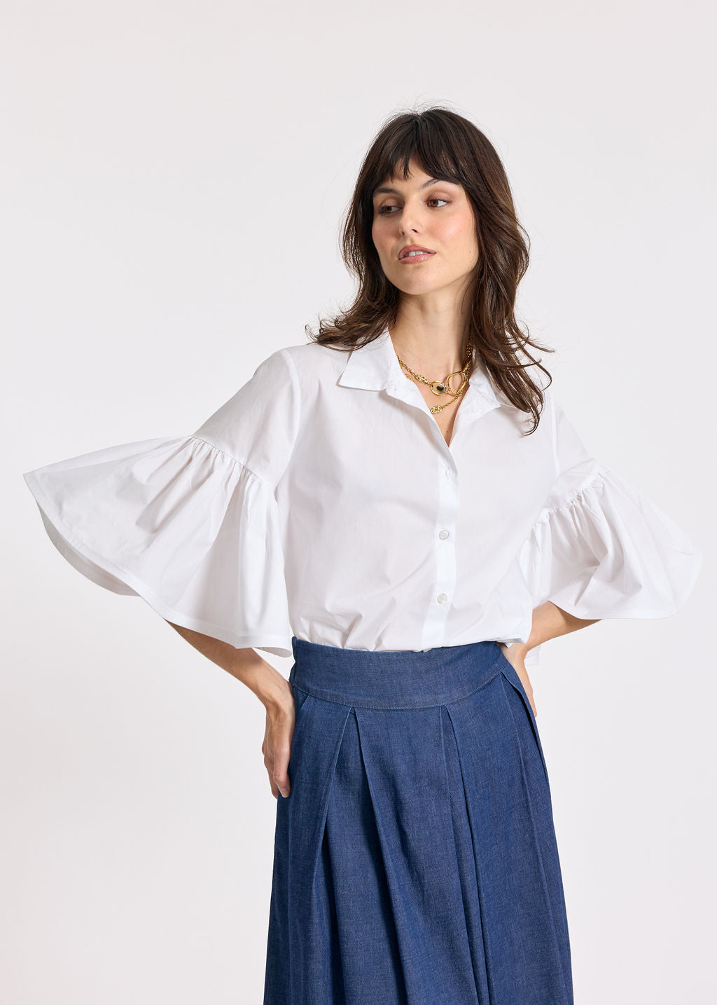 JENNY WHITE POPLIN SHIRT