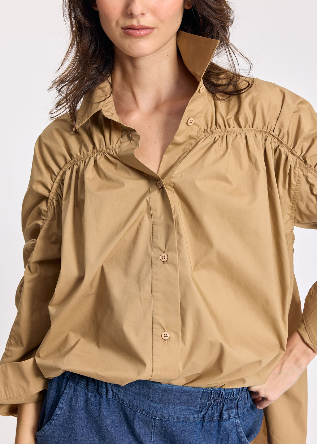 BRETT CAMEL POPLIN SHIRT