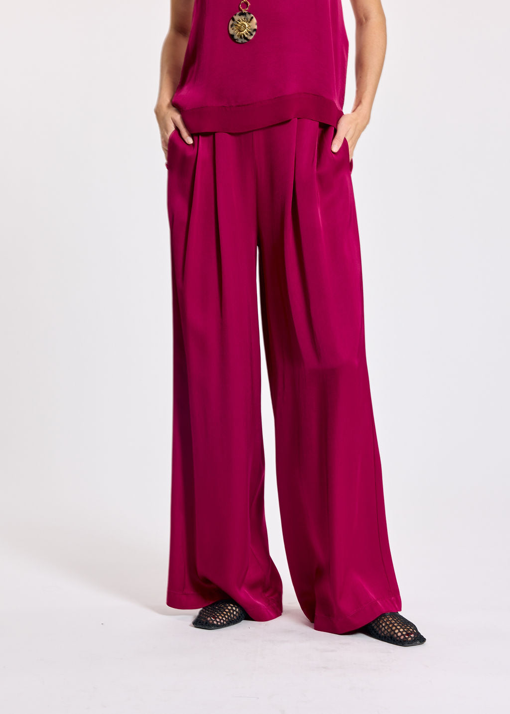 PANTALON AMPLE CINZIA FRAMBOISE