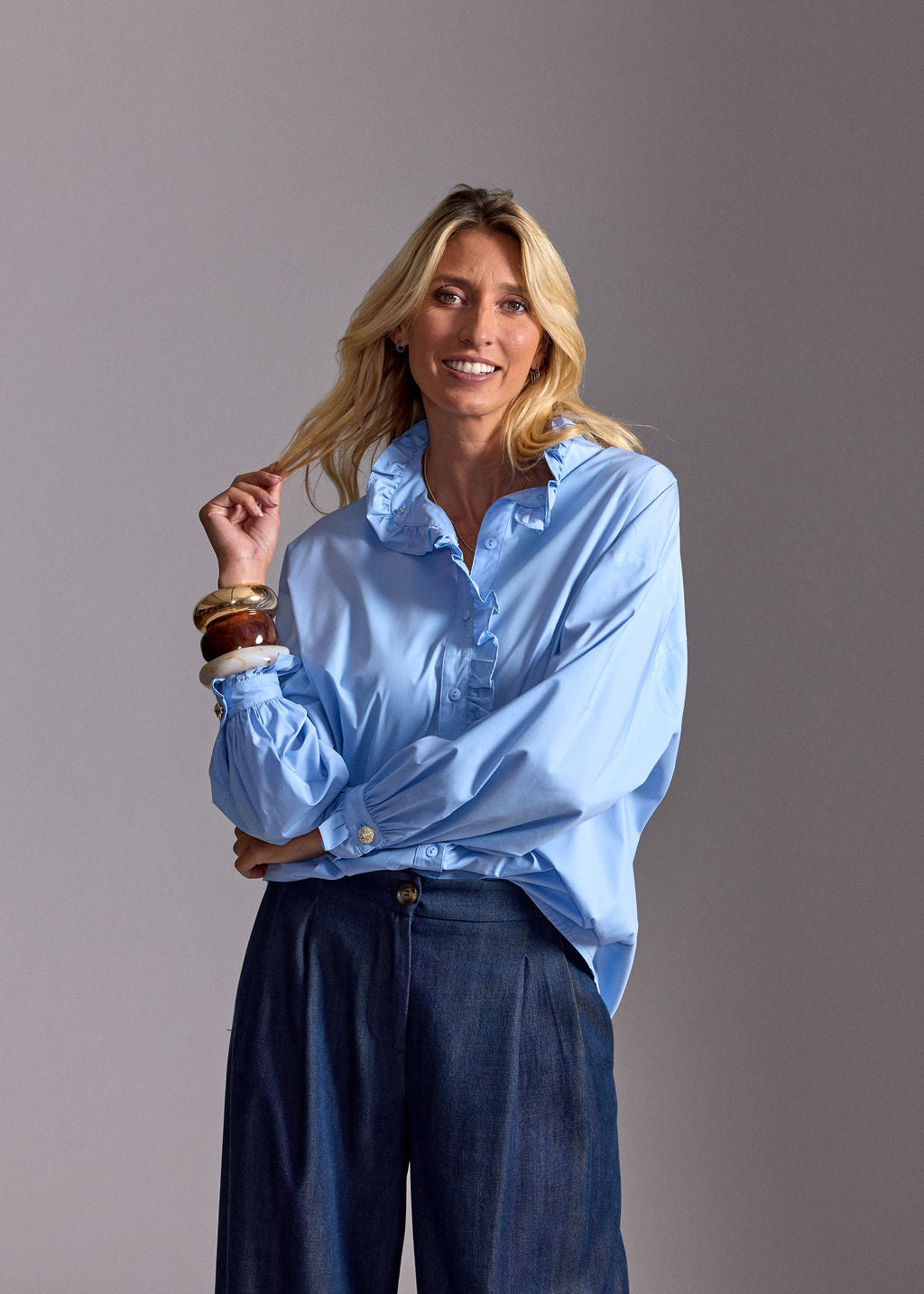 CHEMISE VOLANTÉE DIANA CIEL