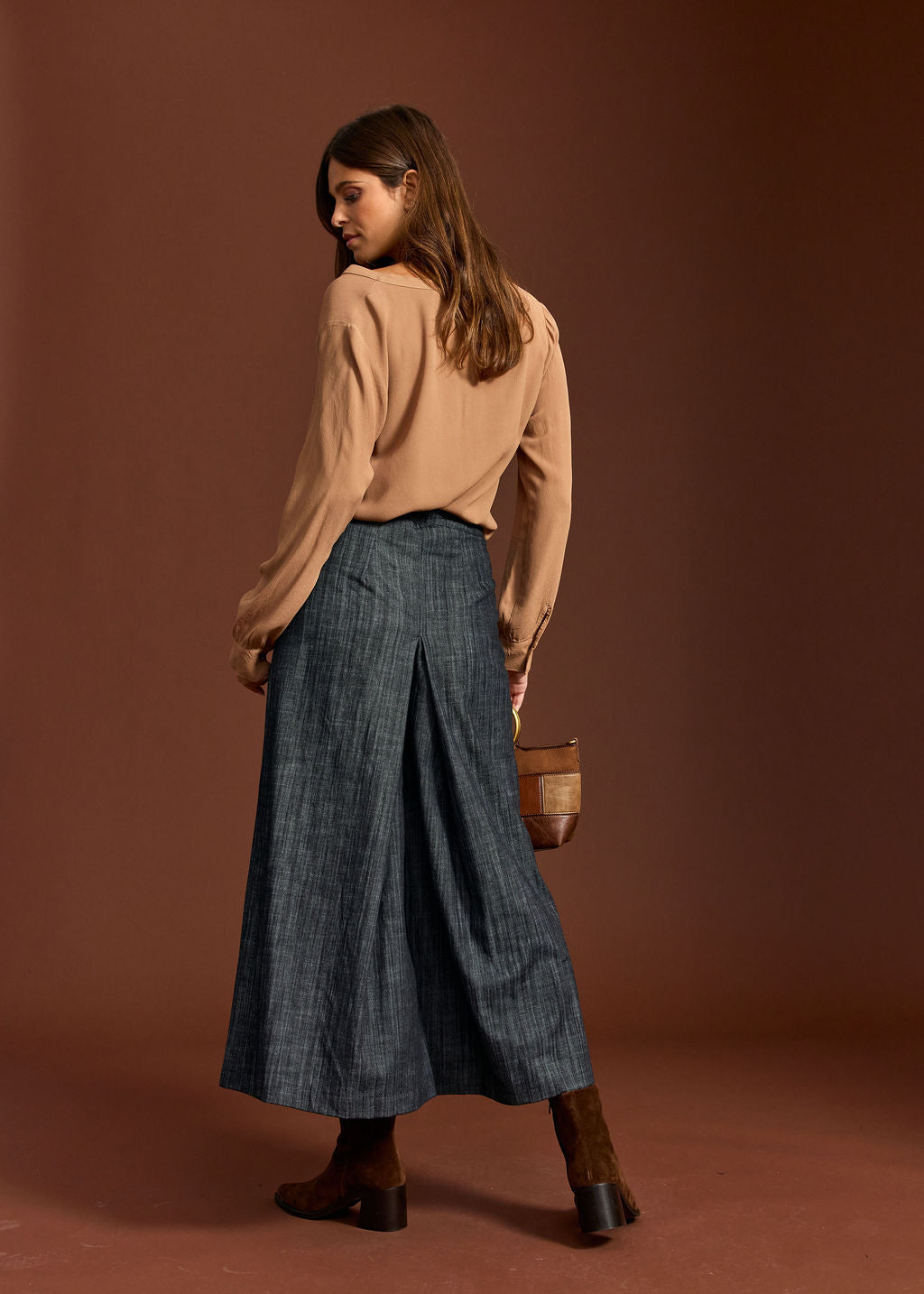 JUPE CULOTTE EN DENIM GUAPA NOIR